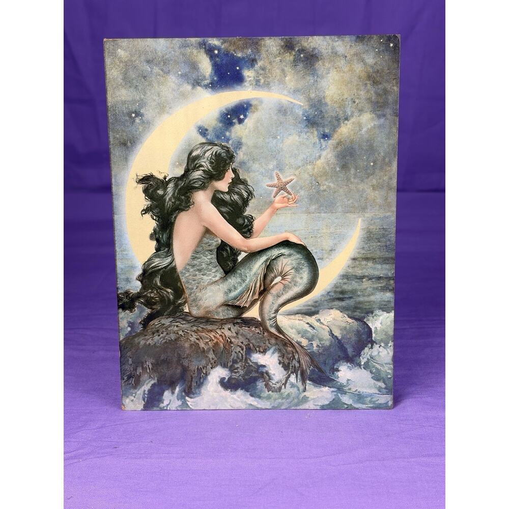 Enchanting Mermaid and Moon Art Print - Whimsical Coastal Decor